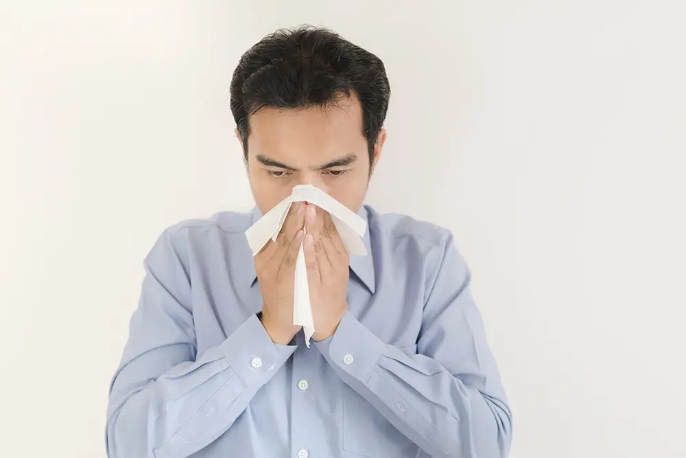 A man suffering from chronic sinusitis