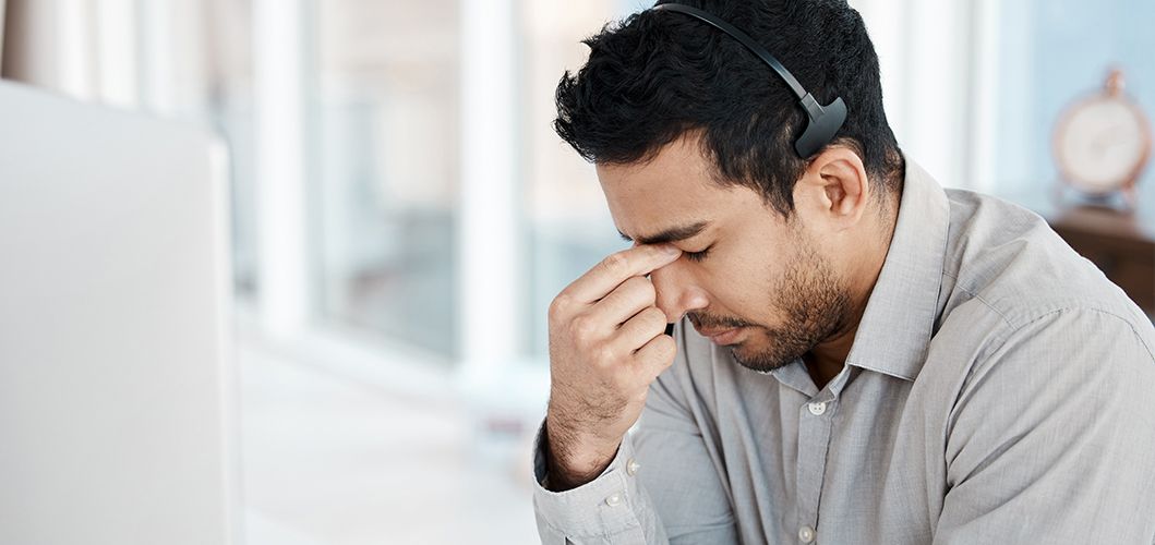 A man suffering from vertigo