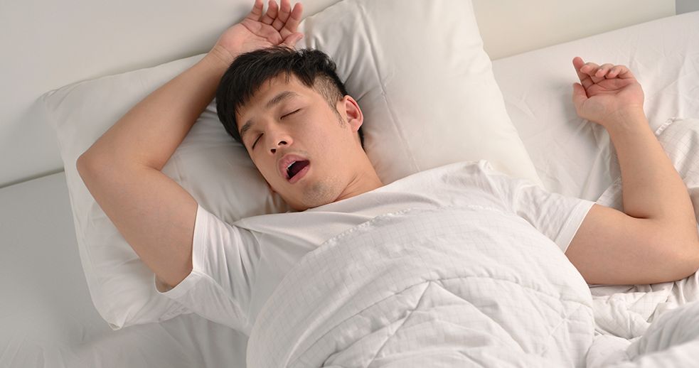 A man suffering from sleep apnea